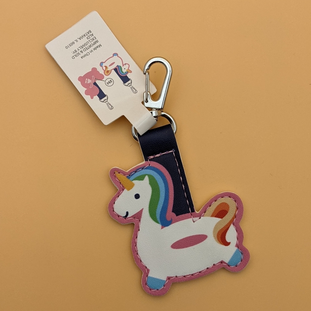 NWT Aldi Quarter Holder Keychain Unicorn Floatie
